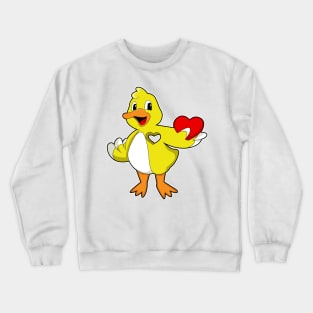 Duck with Heart Crewneck Sweatshirt